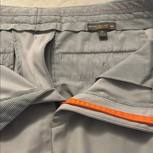 Men's Light Gray Dress Pants with Orange Accent - Picture 2 of 3